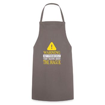 WARNING !: The Hague - Cooking Apron - grey - Front - AI Model Male 185 dark (185cm)