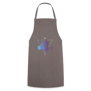 Motorbike motorcyclist purple abstract - Cooking Apron - grey - Front - AI Model Male 185 dark (185cm)