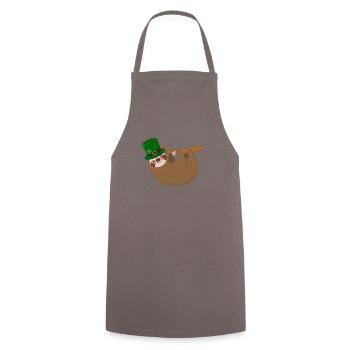 Paresseux St Patricks Day Leprechaun Hat - Tablier de cuisine - gris - Devant - AI Model Male 185 dark (185cm)