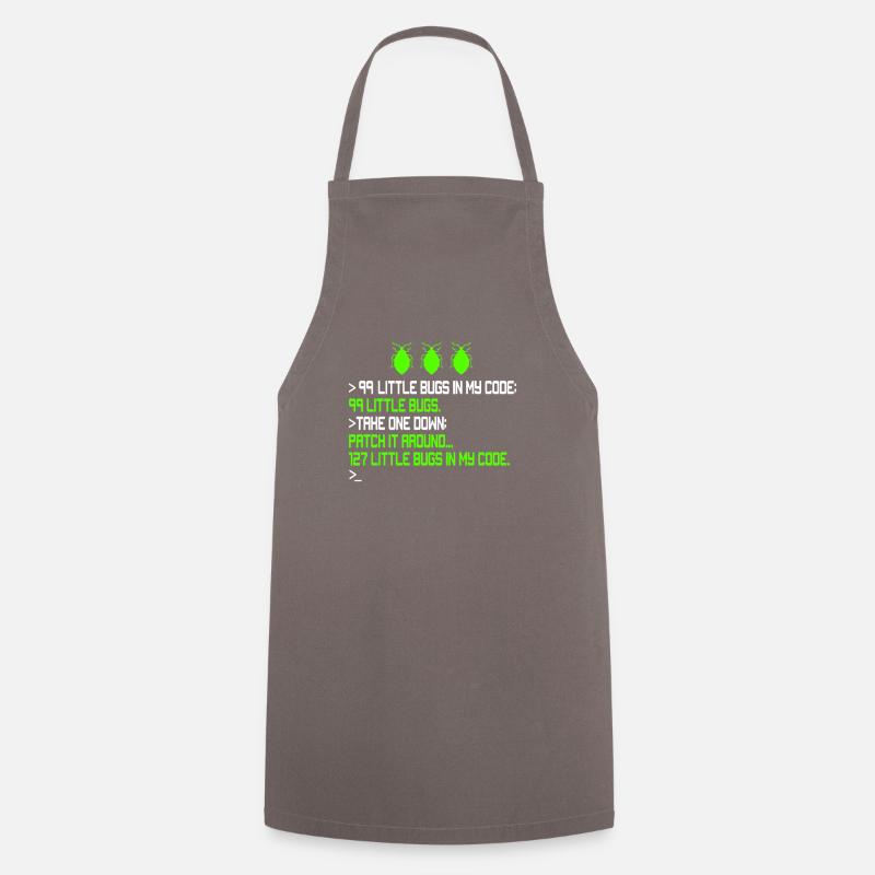 99 Little Bugs in My Code Encoding Debugging Funn - Cooking Apron - grey