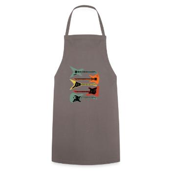 Retro E-Gitarren Vintage-Stil - Kochschürze - Grau - Vorne - AI Model Male 185 dark (185cm)