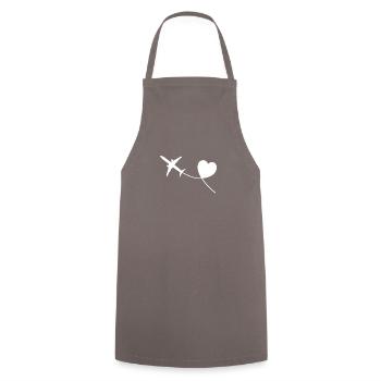 to travel - Cooking Apron - grey - Front - AI Model Male 185 dark (185cm)