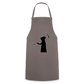 Sensenmann Gevatter Tod Geschenk Gift Middle Ages - Kochschürze - Grau - Vorne - AI Model Male 185 dark (185cm)