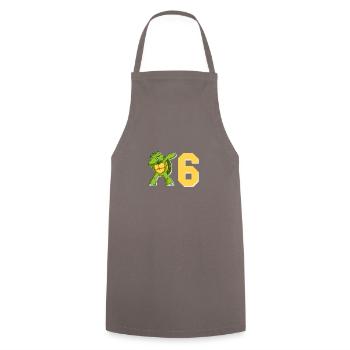 6ème anniversaire de la tortue | cadeau - Tablier de cuisine - gris - Devant - AI Model Male 185 dark (185cm)
