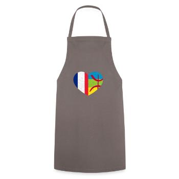 Amazigh Kabyle French Pride Heart Tamazgha - Tablier de cuisine - gris - Devant - AI Model Male 185 dark (185cm)