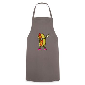 Cool Dabbing Dab Dab Move Hotdog Sausage Design - Cooking Apron - grey - Front - AI Model Male 185 dark (185cm)