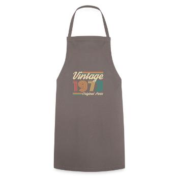 Cadeau d’anniversaire pour les personnes nées en 1973 - Vintage - Tablier de cuisine - gris - Devant - AI Model Male 185 dark (185cm)