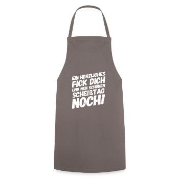 Lustige Sprüche Fick Dich - Kochschürze - Grau - Vorne - AI Model Male 185 dark (185cm)