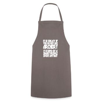 Tir à l'arc drôle disant idée cadeau tir à l'arc - Tablier de cuisine - gris - Devant - AI Model Male 185 dark (185cm)