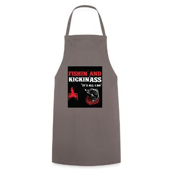 Fishing Fishing Sport Fish Fishing Shirt - Cooking Apron - grey - Front - AI Model Male 185 dark (185cm)