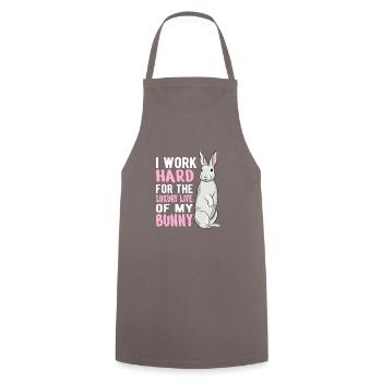 Idée de cadeau de lapin propriétaire de lapin: la vie de luxe - Tablier de cuisine - gris - Devant - AI Model Male 185 dark (185cm)