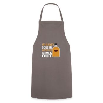 WHISKEY / ALCOHOL / DRINKING Whiskey in Wisdom out - Cooking Apron - grey - Front - AI Model Male 185 dark (185cm)