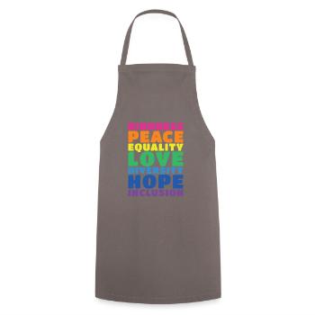Rainbow Colors Diversity Inclusion - Cooking Apron - grey - Front - AI Model Male 185 dark (185cm)