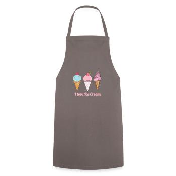 J’adore la crème glacée - I love Ice Cream. Cadeau - Tablier de cuisine - gris - Devant - AI Model Male 185 dark (185cm)
