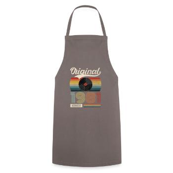 1981 Vintage 40 anniversaire retro cadeau - Tablier de cuisine - gris - Devant - AI Model Male 185 dark (185cm)
