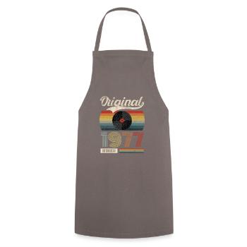 1977 Vintage Birthday Gift Tea Retro Style - Cooking Apron - grey - Front - AI Model Male 185 dark (185cm)