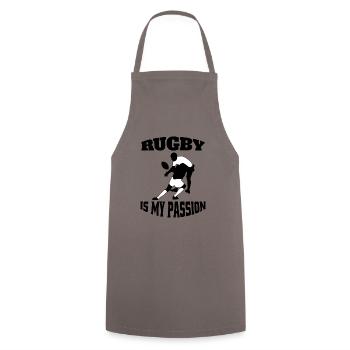 Rugby Team Football Fan American Football Rugby Team - Cooking Apron - grey - Front - AI Model Male 185 dark (185cm)