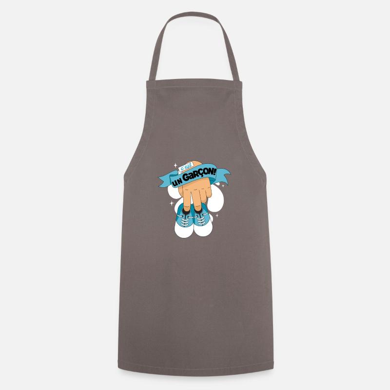 Garçon, Bébé Anonce de grossesse - Tablier de cuisine - gris