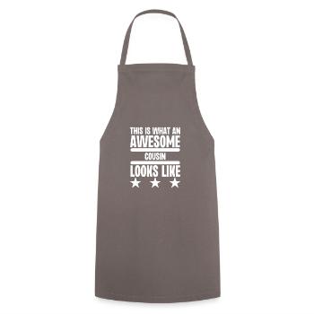 This is What an Awesome Cousin Looks Like - Cooking Apron - grey - Front - AI Model Male 185 dark (185cm)