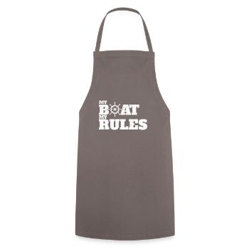 Captain My Boat My Rules Captain - Cooking Apron - grey - Front - AI Model Male 185 dark (185cm)