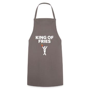 Roi des frites Français - Tablier de cuisine - gris - Devant - AI Model Male 185 dark (185cm)