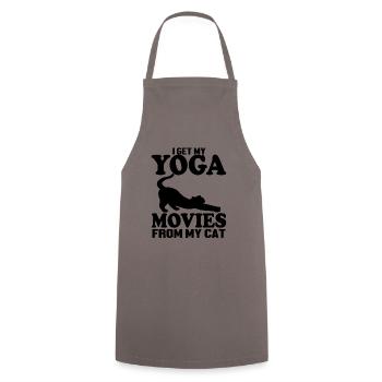 Yoga Katze Spruch Lustig Geschenk - Kochschürze - Grau - Vorne - AI Model Male 185 dark (185cm)