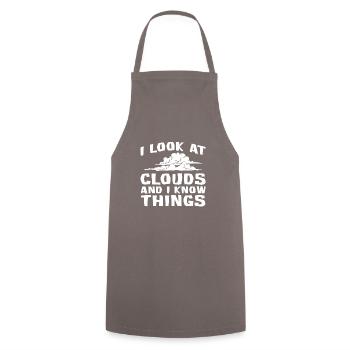 I see clouds and I know things for everyone - Cooking Apron - grey - Front - AI Model Male 185 dark (185cm)