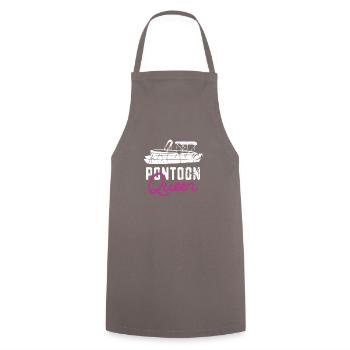 Pontoon Queen Funny Pontoon Boat - Sailboat Yacht - Cooking Apron - grey - Front - AI Model Male 185 dark (185cm)