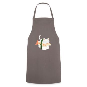 Drôles de sushi cats pour tous les amoureux des chats - Tablier de cuisine - gris - Devant - AI Model Male 185 dark (185cm)