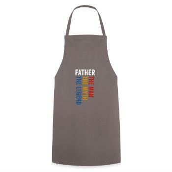Papa The man of myth the legend Father - Cooking Apron - grey - Front - AI Model Male 185 dark (185cm)