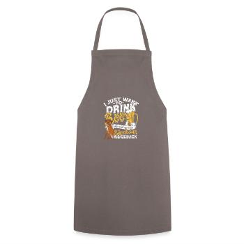 Je veux juste boire de la bière et traîner avec mon - Tablier de cuisine - gris - Devant - AI Model Male 185 dark (185cm)