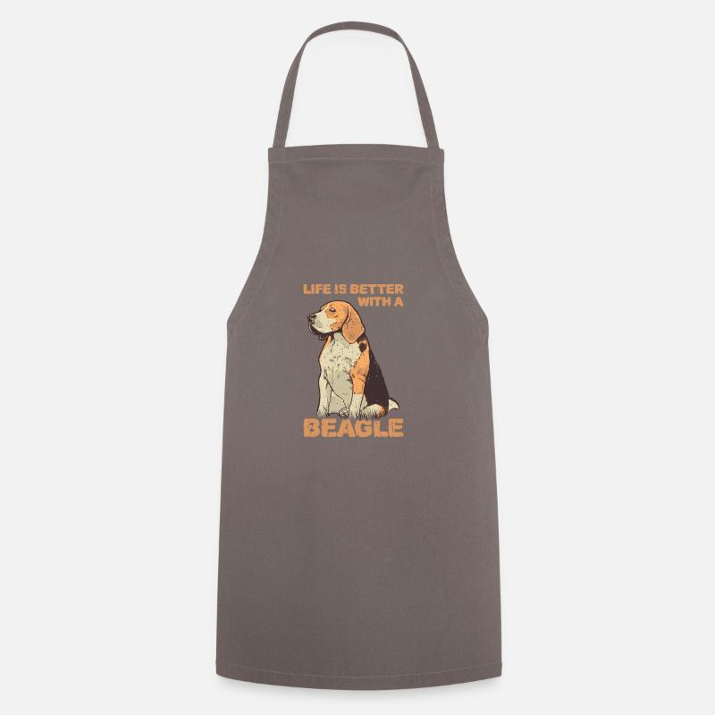 La vie est parieuse avec un beagle - beagle - Tablier de cuisine - gris