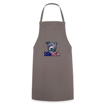 Merica - american pitbull - Cooking Apron - grey - Front - AI Model Male 185 dark (185cm)