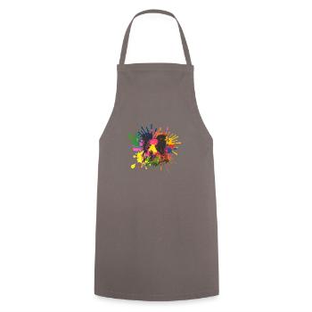 Border collie in a splash art portrait - canine - Cooking Apron - grey - Front - AI Model Male 185 dark (185cm)