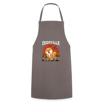 Dogezilla much big very scare wow - puppy - Cooking Apron - grey - Front - AI Model Male 185 dark (185cm)
