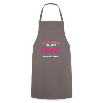 Nurse Nursing Clinic Paramedic - Cooking Apron - grey - Front - AI Model Male 185 dark (185cm)