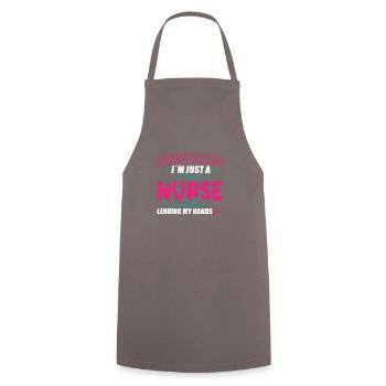 Nurse Nursing Clinic Paramedic - Cooking Apron - grey - Front - AI Model Male 185 dark (185cm)
