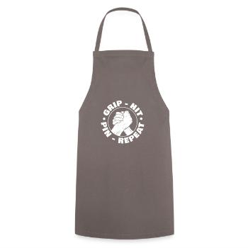 Pin Grip Hit Repeat for Arm Wrestling Fan - Cooking Apron - grey - Front - AI Model Male 185 dark (185cm)