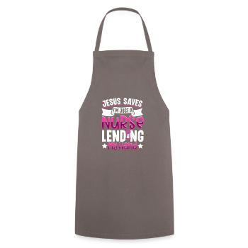 Nurse Nursing Clinic Paramedic - Cooking Apron - grey - Front - AI Model Male 185 dark (185cm)