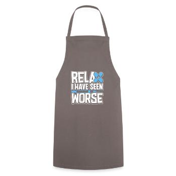 Nurse Nursing Clinic Paramedic - Cooking Apron - grey - Front - AI Model Male 185 dark (185cm)