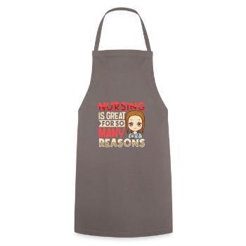 Nurse Nursing Clinic Paramedic - Cooking Apron - grey - Front - AI Model Male 185 dark (185cm)