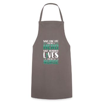 Nurse Nursing Clinic Paramedic - Cooking Apron - grey - Front - AI Model Male 185 dark (185cm)