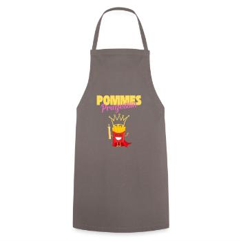 Pommes Prinzessin Fritten Kartoffel Spaß - Kochschürze - Grau - Vorne - AI Model Male 185 dark (185cm)