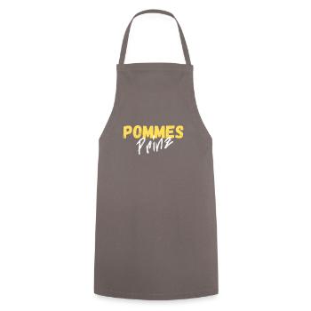 Pommes Prinz Fritten Kartoffel Geschenk - Kochschürze - Grau - Vorne - AI Model Male 185 dark (185cm)