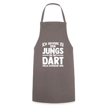 Dart Dartsspieler Darts - Kochschürze - Grau - Vorne - AI Model Male 185 dark (185cm)