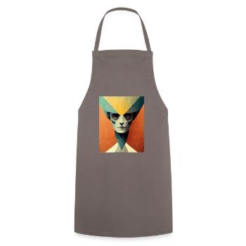 Alinen bauhaus Vintage Style v 05 - Kochschürze - Grau - Vorne - AI Model Male 185 dark (185cm)
