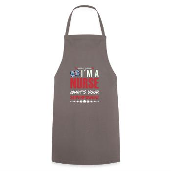 Nurse Nursing Clinic Paramedic - Cooking Apron - grey - Front - AI Model Male 185 dark (185cm)