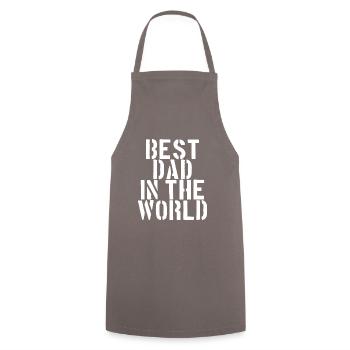 BEST DAD IN THE WORLD PERE GIFT - Cooking Apron - grey - Front - AI Model Male 185 dark (185cm)
