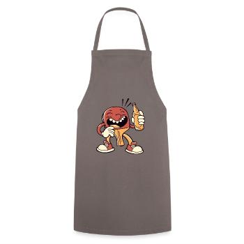 Tischtennisschläger mit Bierflasche Bier spielt - Kochschürze - Grau - Vorne - AI Model Male 185 dark (185cm)