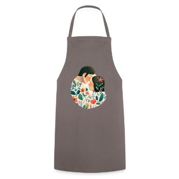 Couple in love - Cooking Apron - grey - Front - AI Model Male 185 dark (185cm)